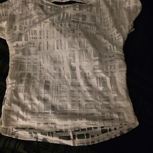 Women's White Patterned Top